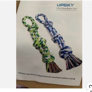 Never Used UPSKY Durable Dog Rope Toys - Green and Blue